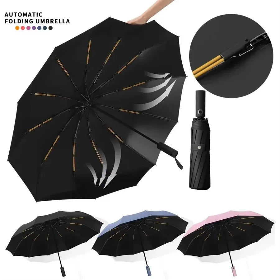 Auto Open Close Compact Travel Umbrella – UV & Rain Protection Compact Travel Umbrella Oasis Select