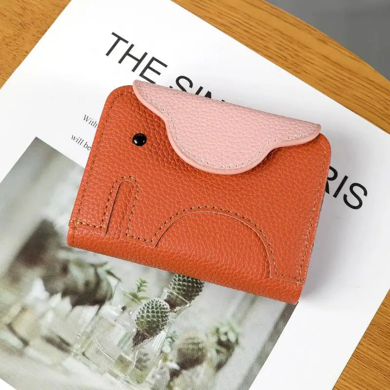 Elephant Accordion Card Wallet – Women's Slim Mini Purse