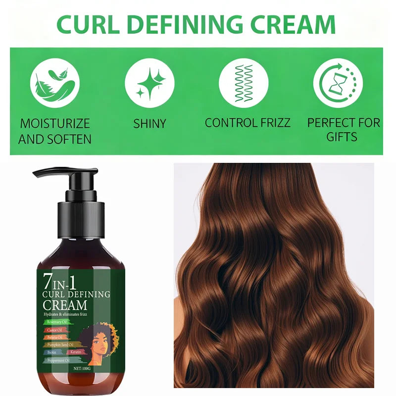 7-in-1 Curl Defining Cream – Rosemary & Castor Oil Frizz Control Curl Defining Cream Oasis Select