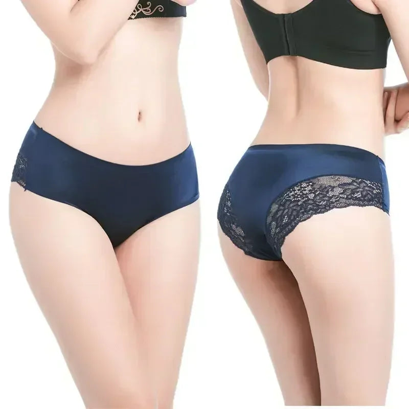 3PCS New Seamless Women Comfort Lace Briefs Hollow Out Panties Set Underwear Low Rise Female Sport Panty Soft Lady Lingerie Oasis Select