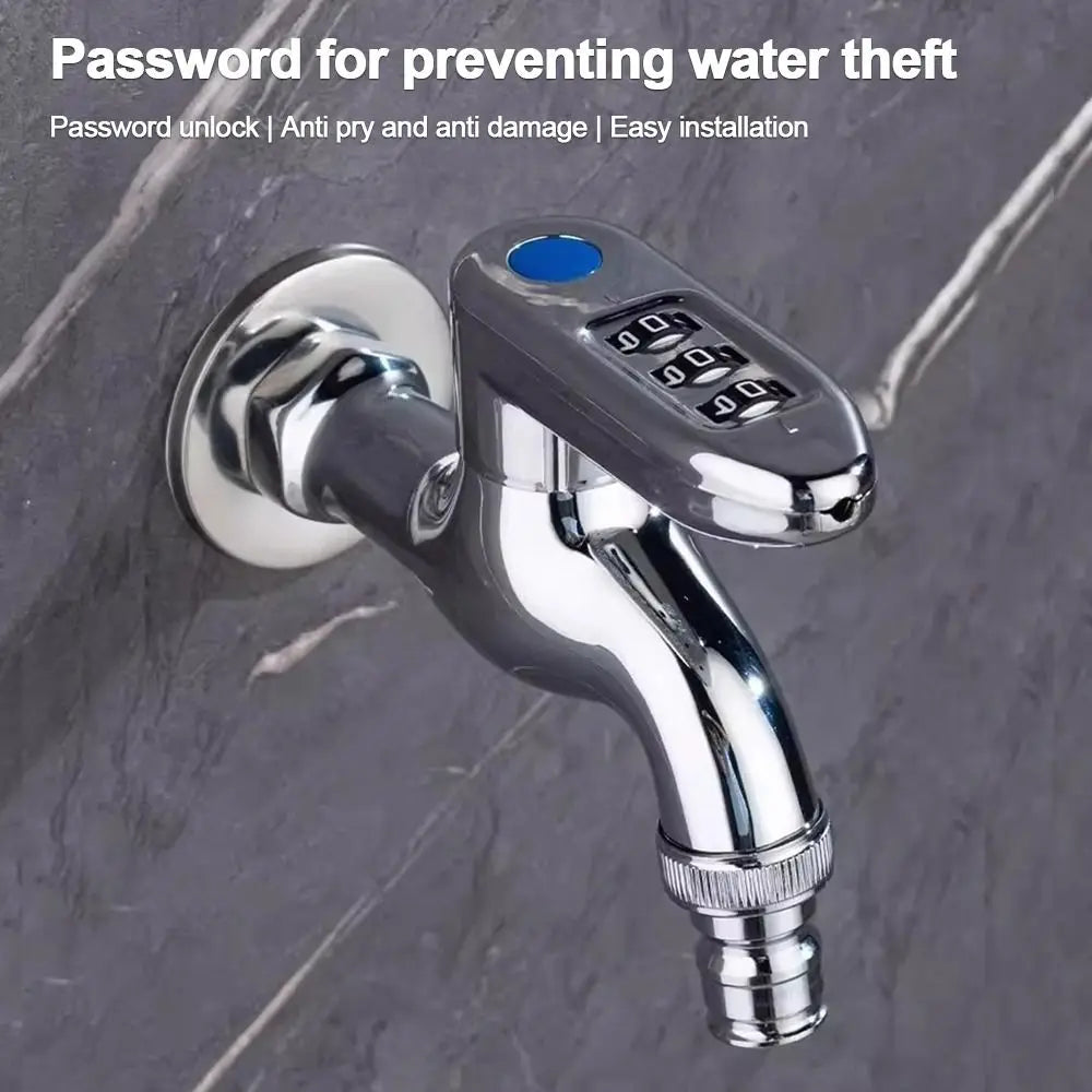 Metal Combination Lock Garden Faucet | 1/2" Anti-Theft Tap