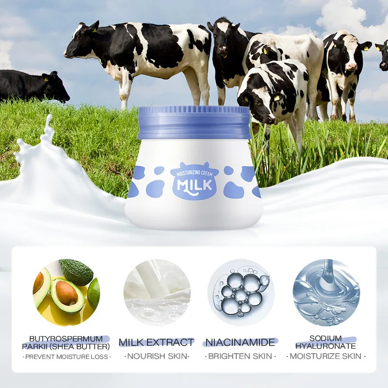 Laikou Milk Moisturizing Cream,Deep Hydration Face Cream with Milk Protein Hyaluronic Acid, Nourishing & Brightening,Lotion 55g Oasis Select