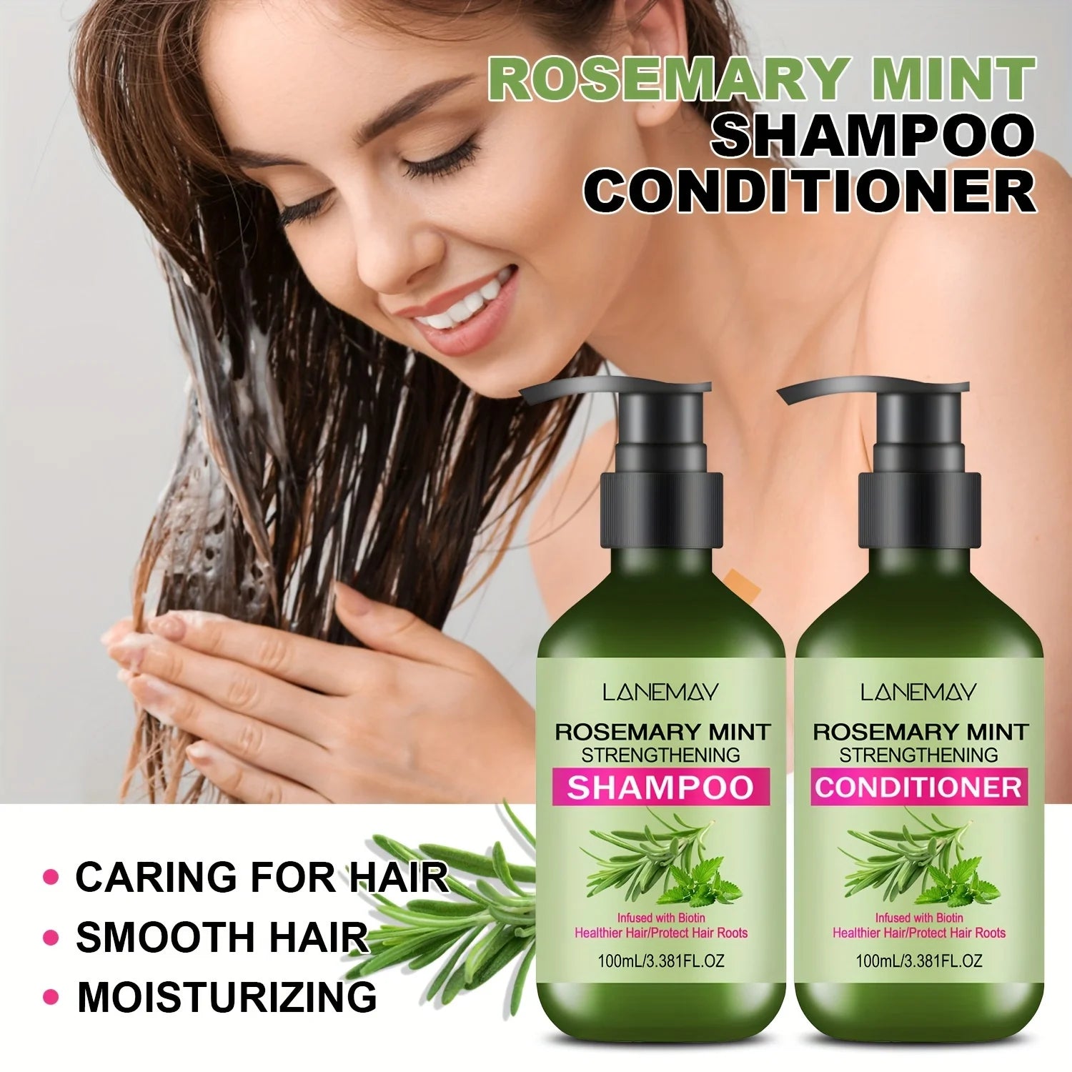Rosemary Mint Shampoo & Conditioner Set | Moisturizing Hair Care Shampoo & Conditioner Set Oasis Select