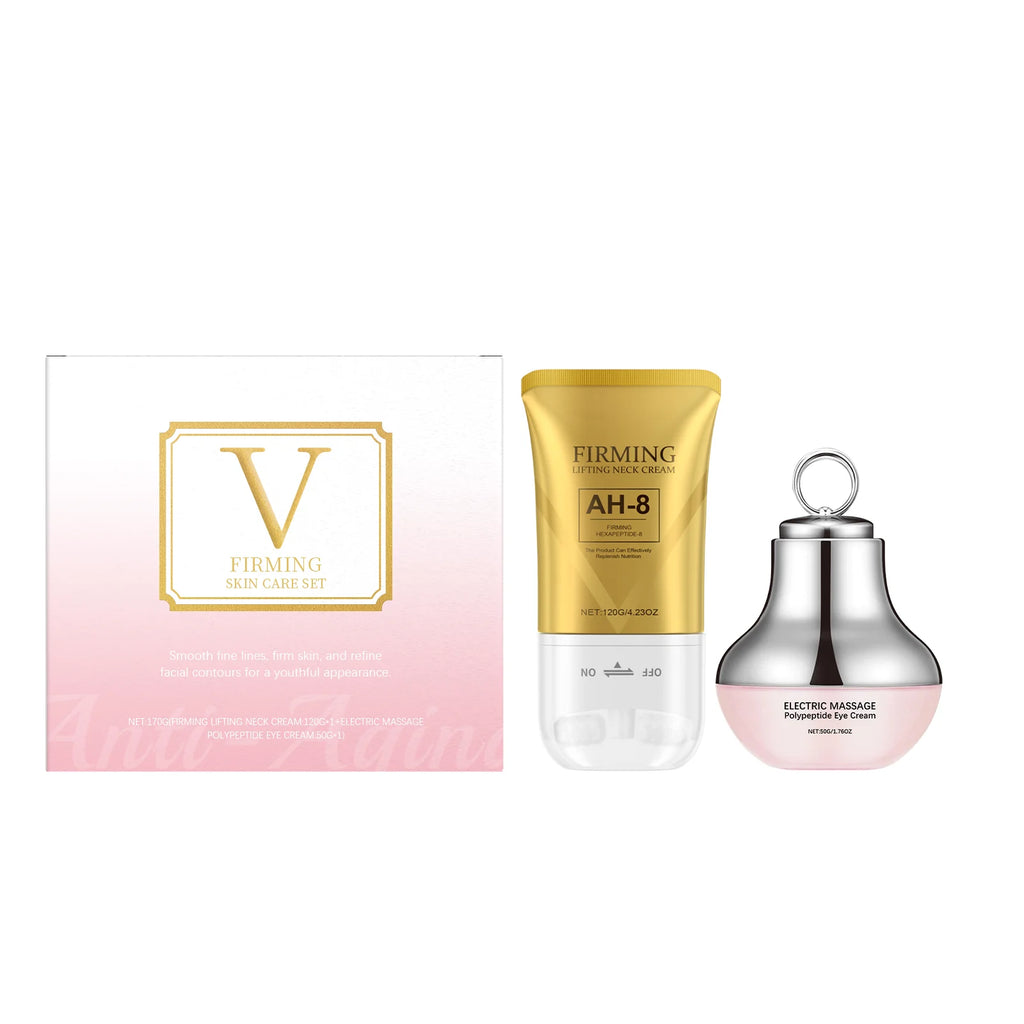 AH-8 Firming Neck Cream Moisturizer Anti Aging Smoothing Wrinkles Electric Massage Polypeptide Eye Cream Eye & Neck Skincare Set Oasis Select Skin Care Set