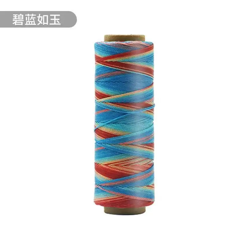 Round Waxed Cord Polyester Coated Sewing Thread DIY Handmade Leather Stitching Rope Bracelets Jewelry Braided Ткань из воска Oasis Select Blue As Jade 0.35mm 247m