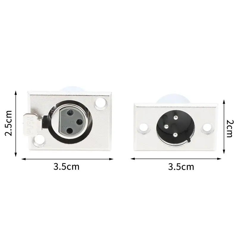 4Pcs 3-Pin XLR Panel Mount Connectors 2 Male + 2 Female Jack Socket Wall Plate Durable Studio Equipment Plug Sockets Oasis Select