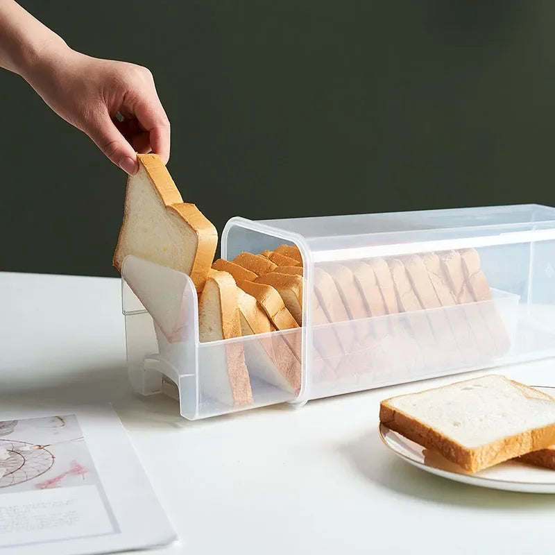 Bread Storage Box With Drawer Multi-purpose Food Storage Box With Lid Reusable Sandwich Bread Holder Home Pasta Storage Box Oasis Select