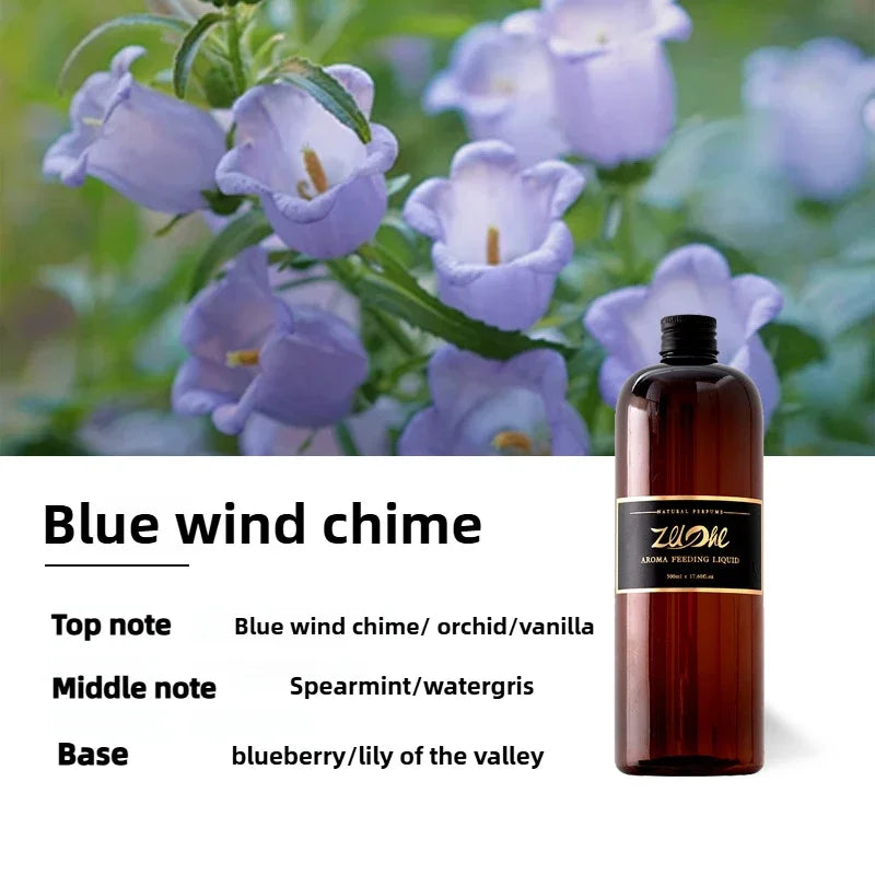 500ML Pure Plant Essential Oil Lavender and Hotel Scent Healton Shangri-La for Reed Diffuser Humidifier,Give 4Pc Diffuser Sticks Oasis Select 500ml Blue Wind Chime
