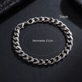 New Trendy Cuban Chain Men Bracelet Classic Stainless Steel 3/5/7/9mm Width Chain Bracelet For Men Women Jewelry Gift Oasis Select 7mm
