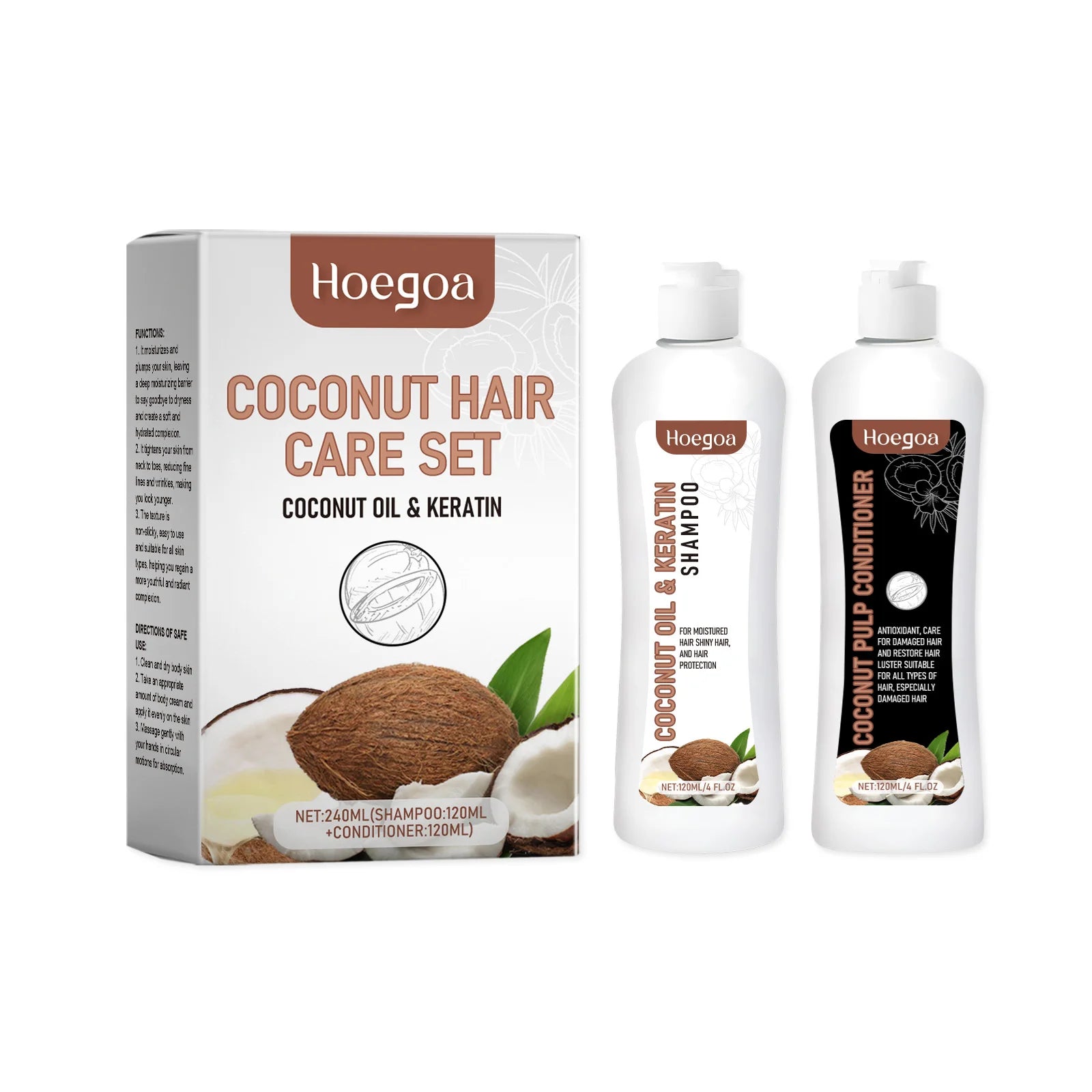 Hair Growth Shampoo Conditioner Set Repairing Strengthen Root Deep Nourish Anti Frizzy Dry Hair Oil Control Smoothing Hair Care Oasis Select Coconut Oil