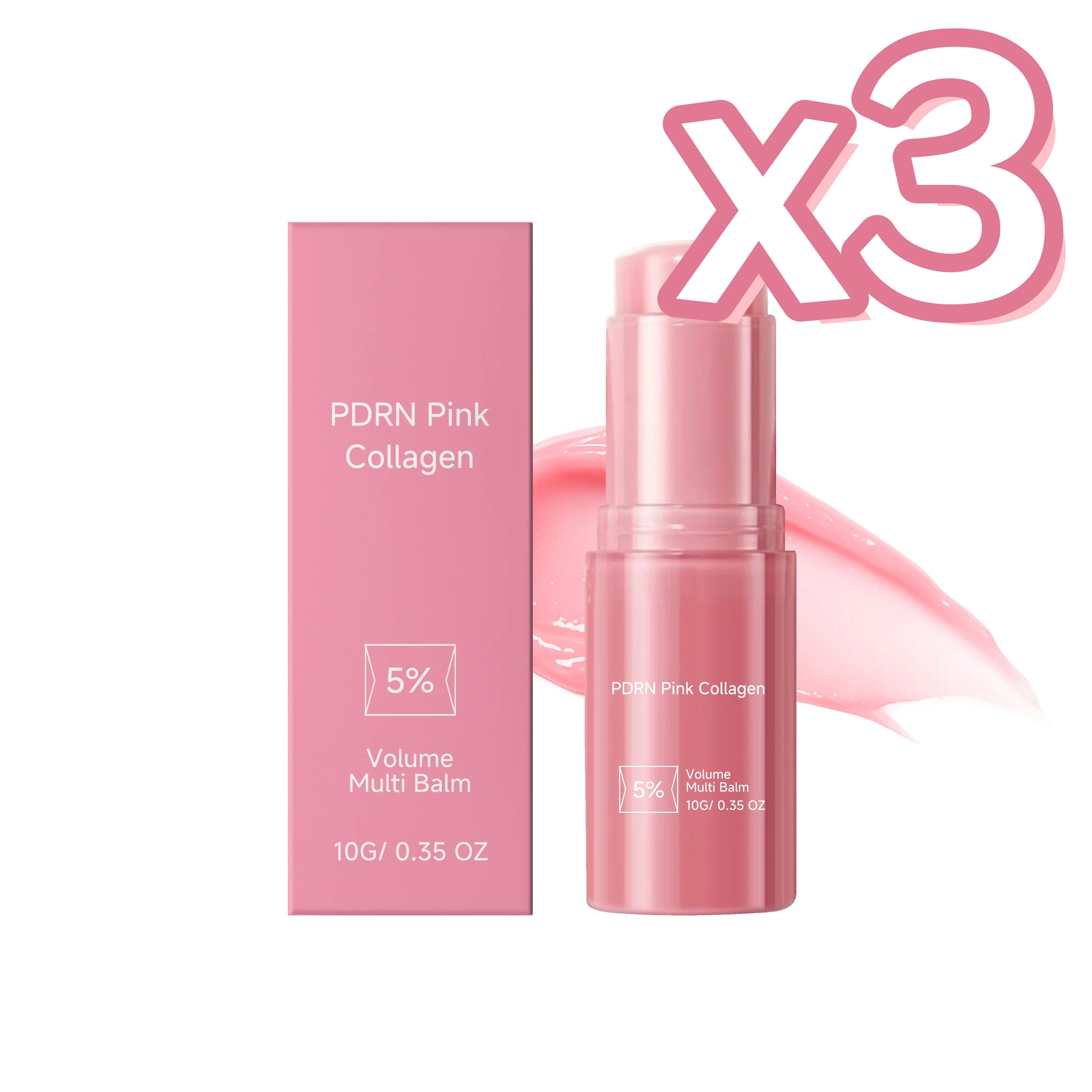 PDRN Collagen Multi Balm Revitalize Skin Improve Wrinkles Reduce Dryness Repair Skin Barrier Smooth Fine Lines Hydrating Stick Oasis Select 10g boxed x 3
