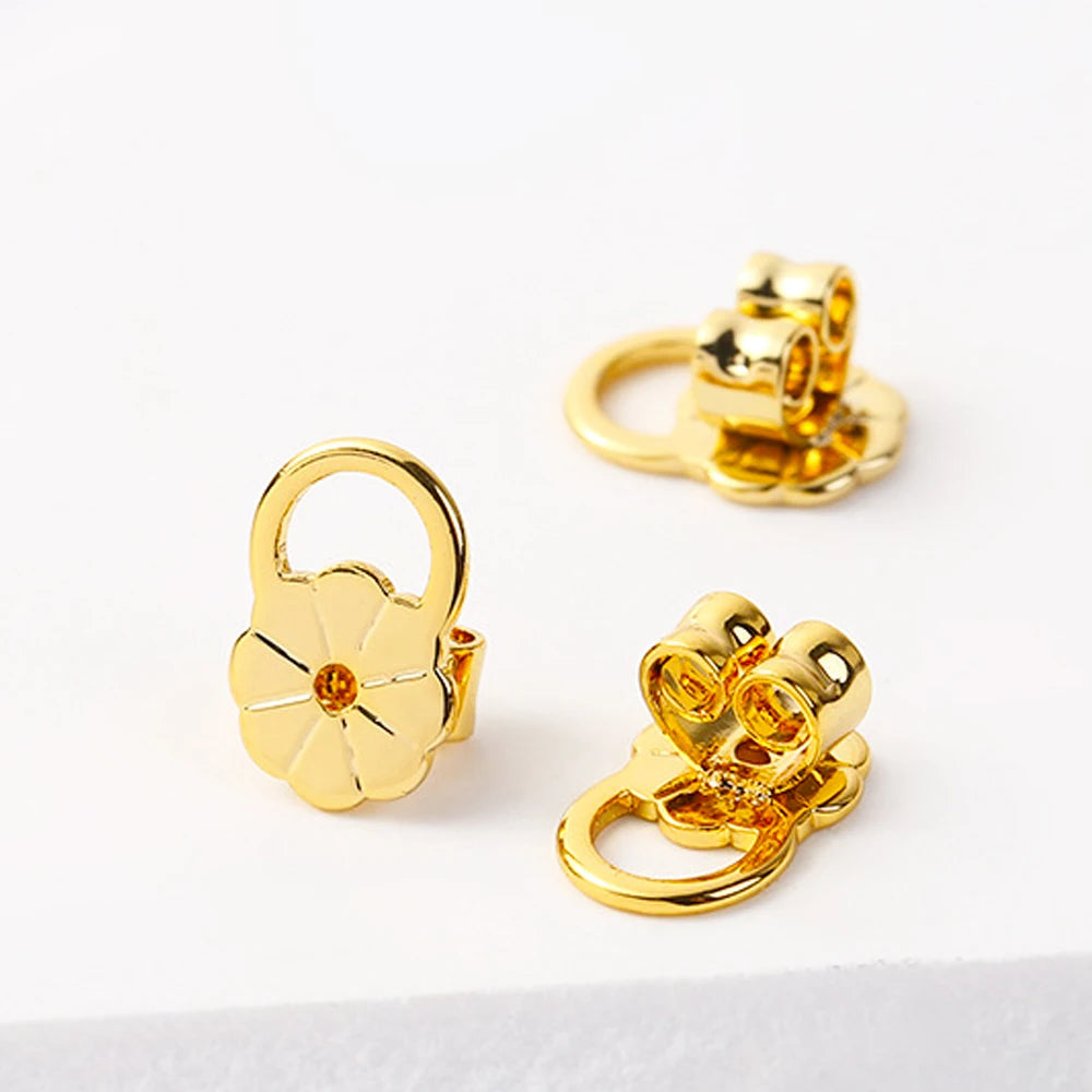 10pcs 18K Gold Earring Lifter Backs Replacements Hypoallergenic Secure Ear Locking for Studs Posts Heavy Droopy Jewelry Making Oasis Select A Gold