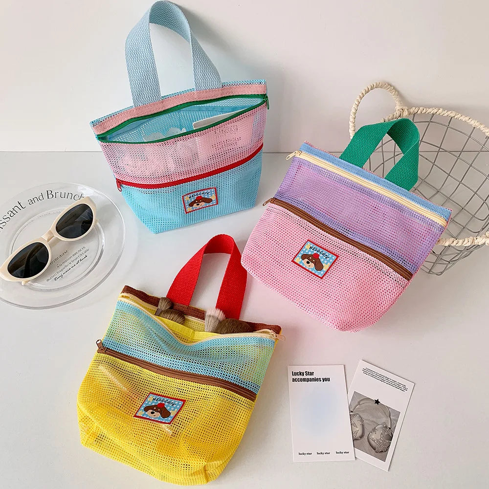 Mesh Shower Caddy Bag Portable Hanging Toiletry and Bath Organizer with Zipper for Travel, Gym, Camping, College Dorms, Beach Oasis Select