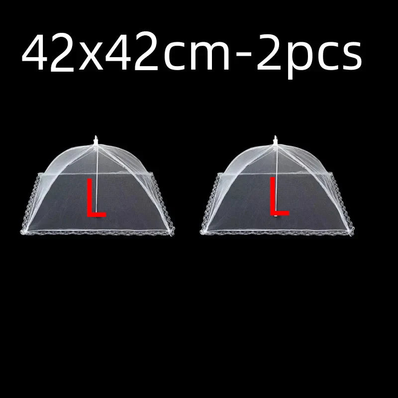 Collapsible Mesh Food Covers Protective Anti-Flying Pop Up Fine Fly Net White Household Food Tent for Outdoors Parties BBQ Oasis Select 17inch 42x42cm 2pcs