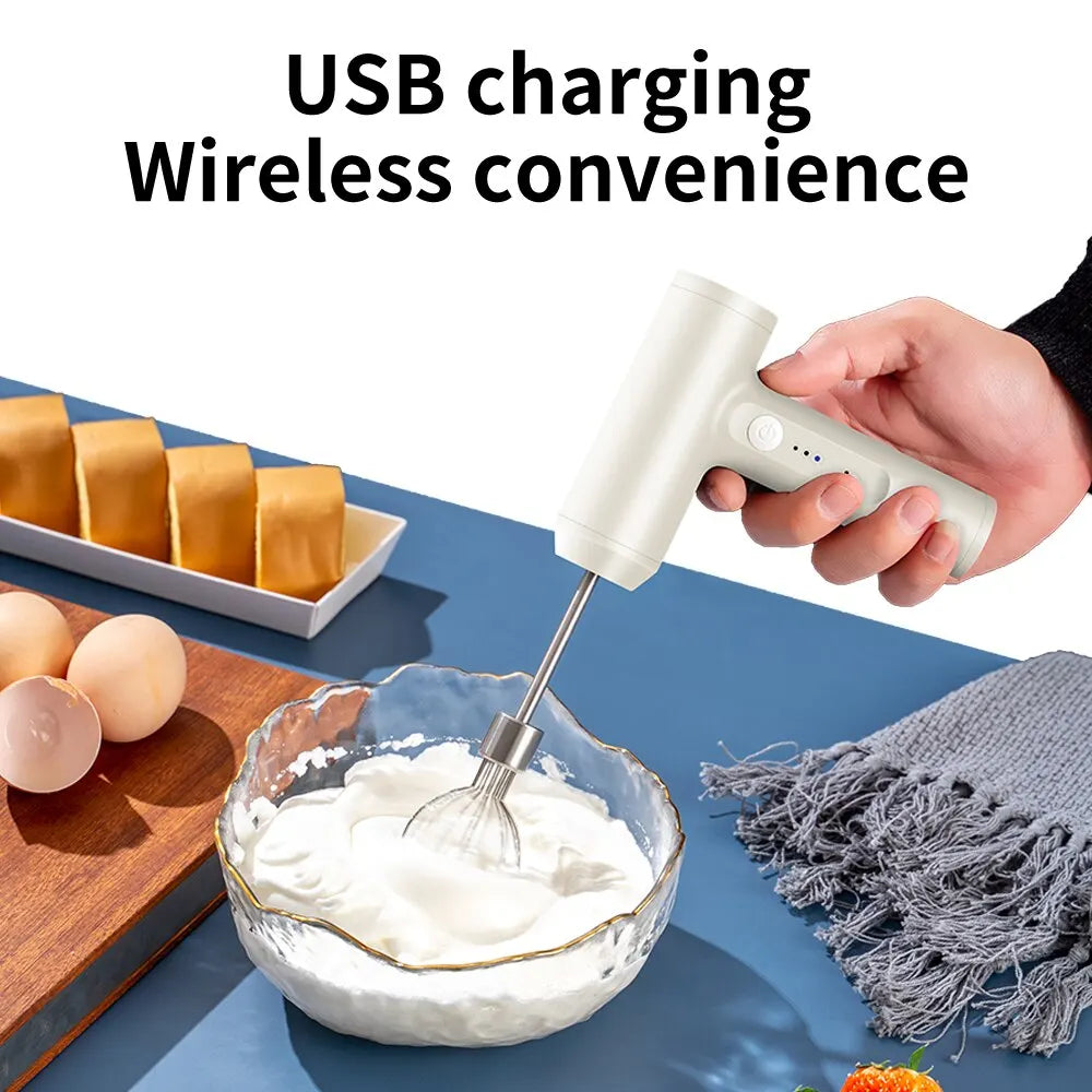 Wireless Electric Egg Beater – 3-Speed Portable Food Mixer