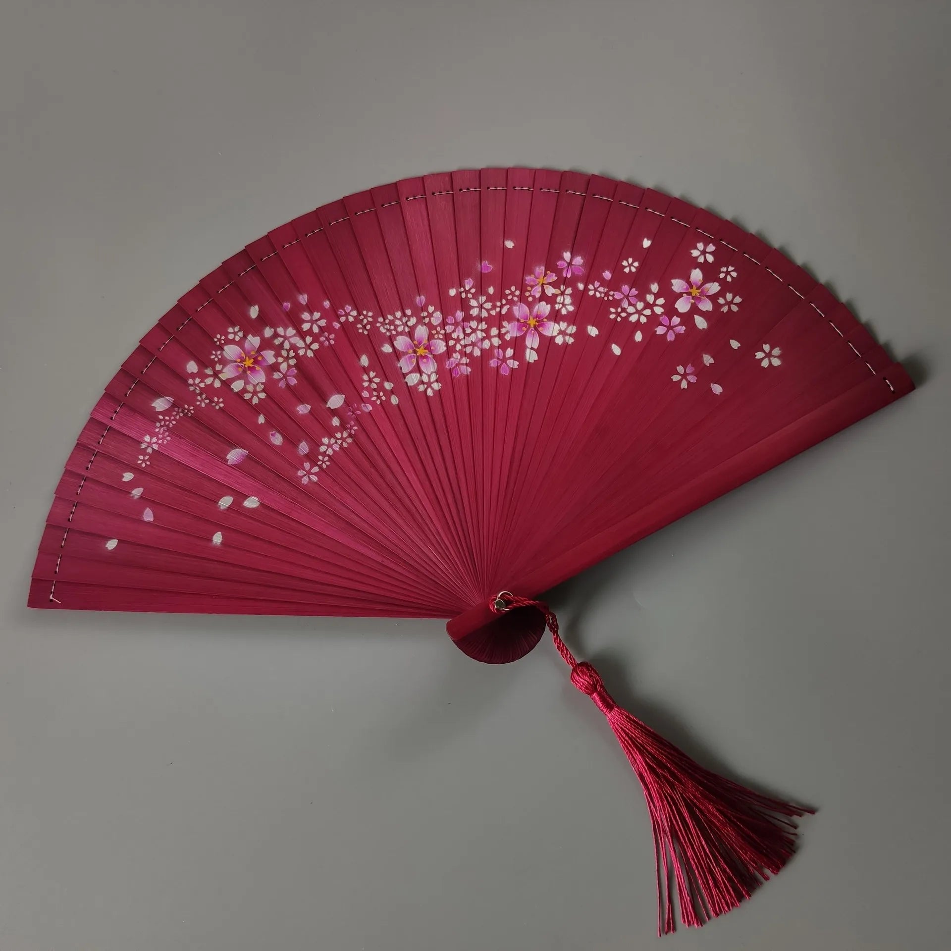 All bamboo spray painting fan high-end fine painting dance fan hollow carving folding fan Oasis Select 18