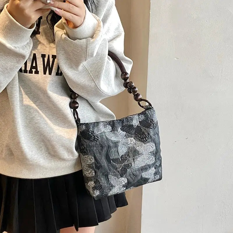 Chinese Butterfly Embroidered Shoulder Bag | Retro Women's Handbag