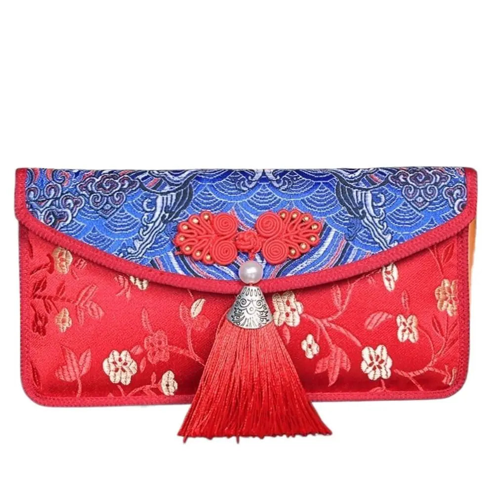 Embroidered Silk Red Envelope Gift Bag – New Year & Wedding Embroidered Gift Bag Oasis Select G