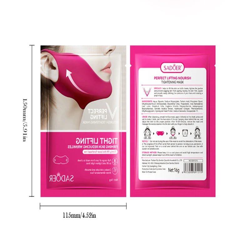2/5pcs V-Shaped Face Lifting Mask Ear-Hanging Nano-Hydrogel Mask Women Skin Hydrating Moisturizing Lifting Firming Mask Oasis Select