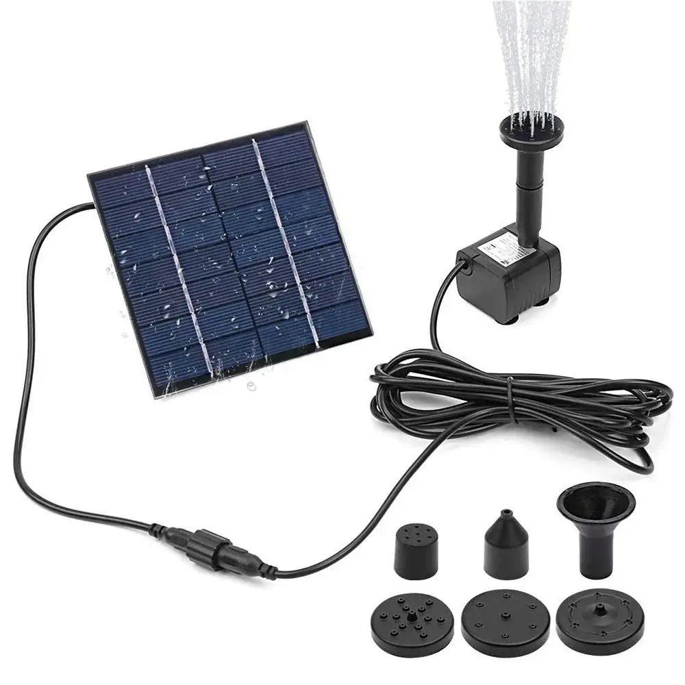 Power Panel Kit Mini Solar Panel Water Pump 4 Nozzles DIY Solar Fountain Pump DC Brushless 200L/H Solar Water Fountain Garden Oasis Select