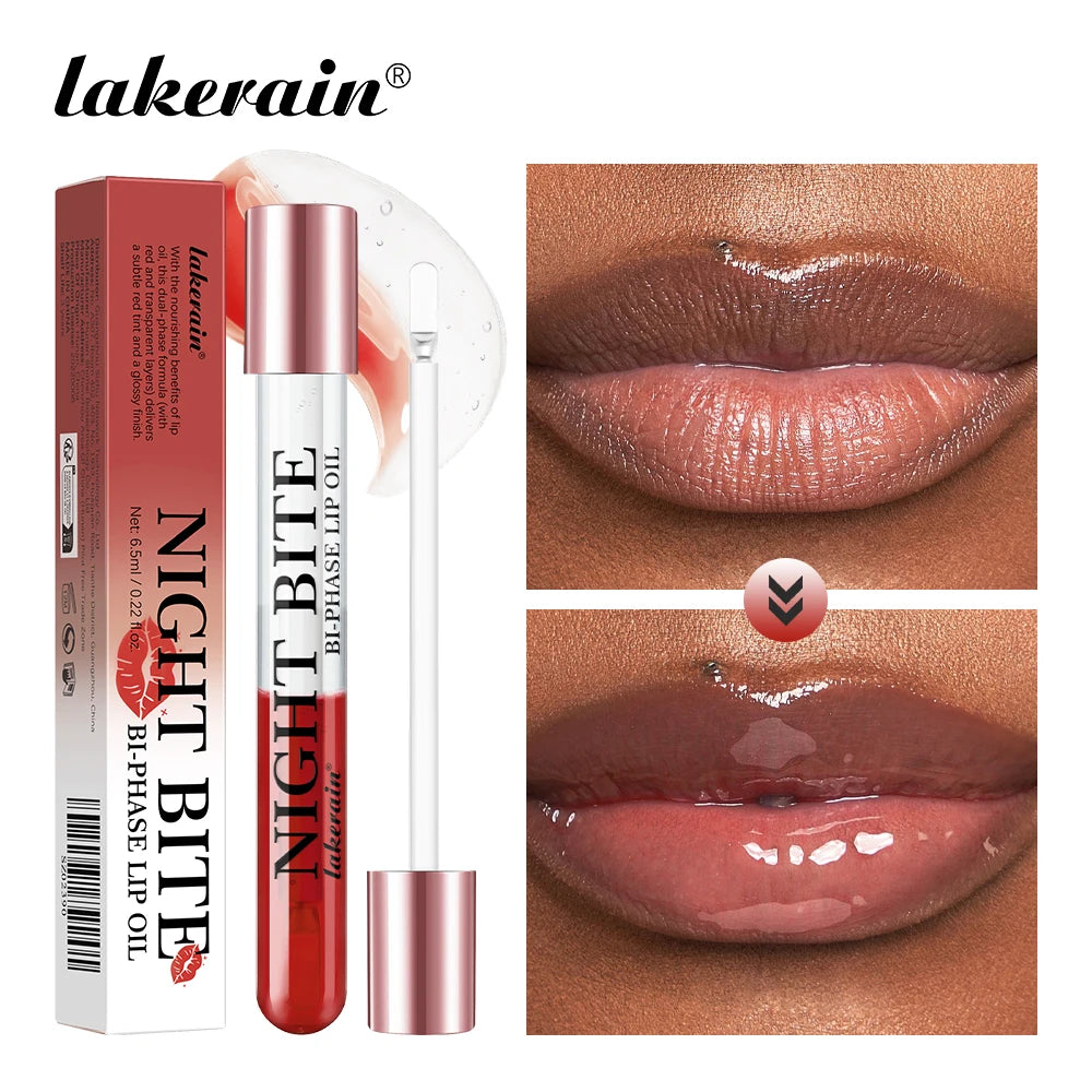 Pink Lip Gloss Transparent Lip Oil Moisturizing Reducing Lip Lines Nourishes Lips Waterproof Long-lasting Liquid Lips Cosmetics Oasis Select night bite