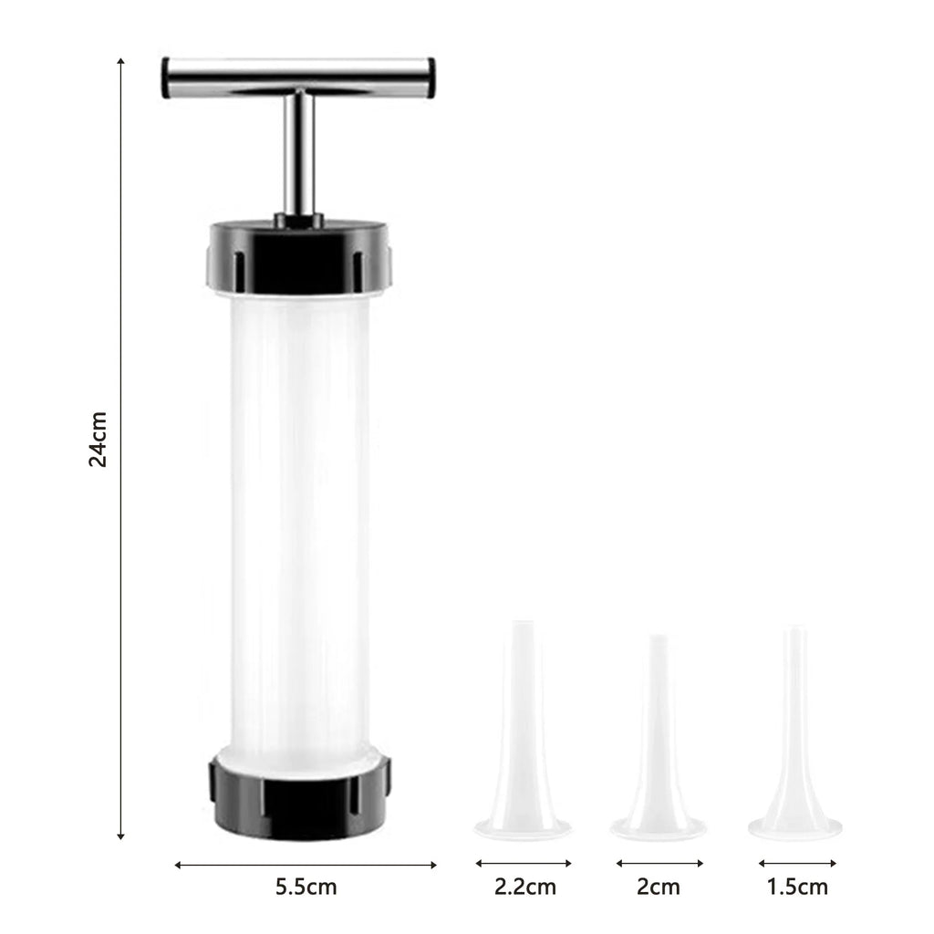 Manual Sausage Maker with 3 Filler Nozzles | Home Kitchen Tool