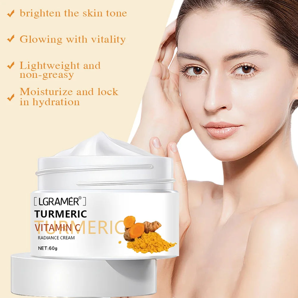 Turmeric Face Cream for Face Body Natural Turmeric Skin Brightening Lotion Vitamin E Cream with Hyaluronic Acid and Collagen Oasis Select