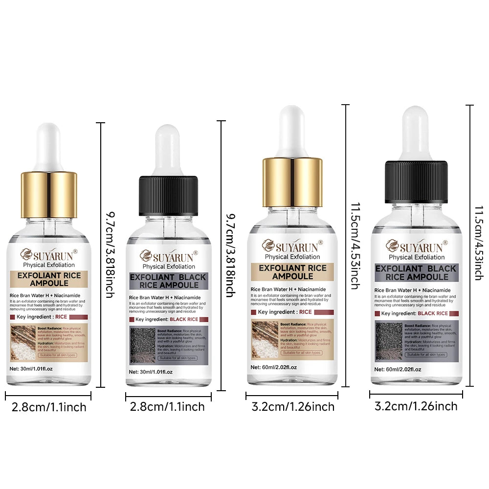 SUYARUN Rice & Black Rice Scrub & Serum Duo | Brightening Kit Exfoliating Skincare Duo Oasis Select