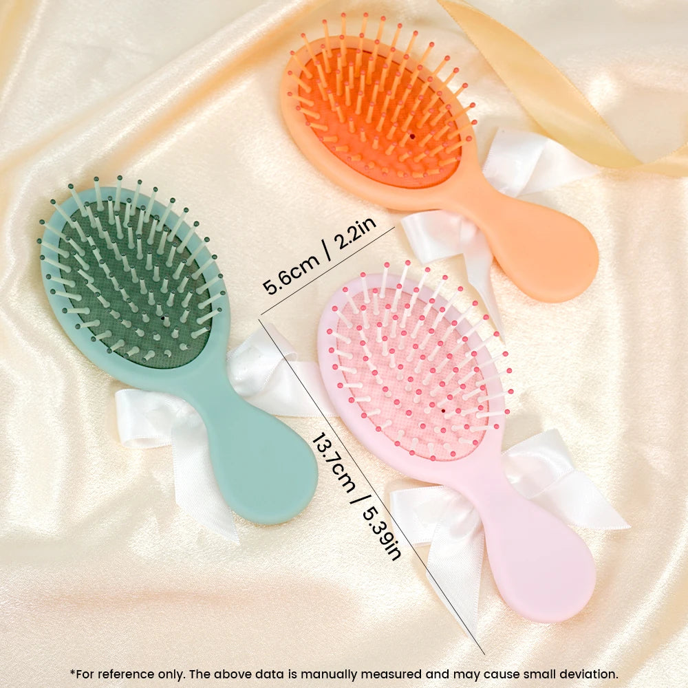 Cute Bowknot Air Cushion Hair Brush – 3 Pastel Colors Air Cushion Hair Brush Oasis Select