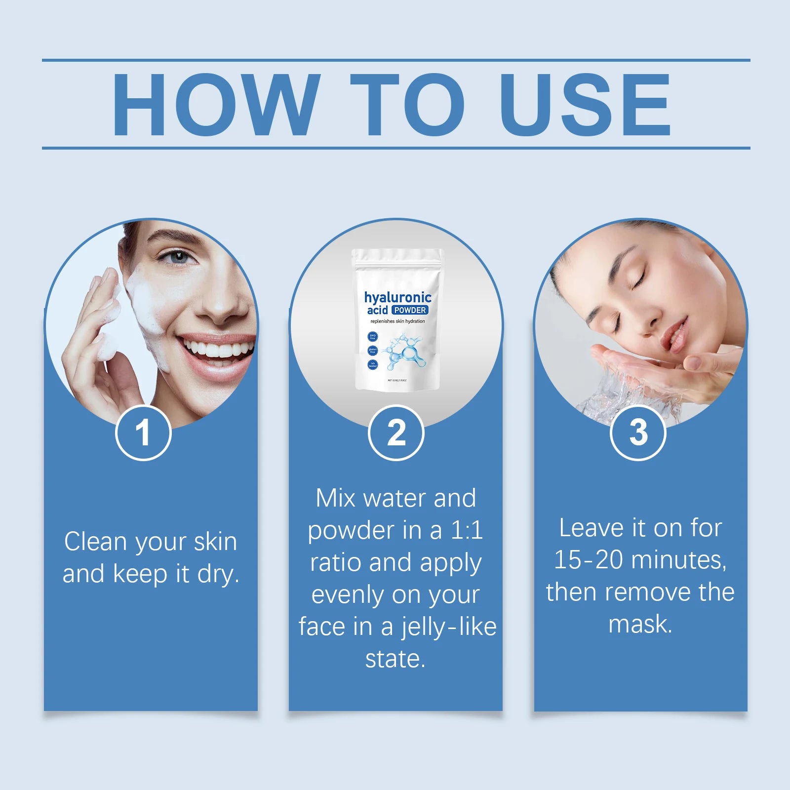 Hyaluronic Acid Moisturizing Jelly Mask Hydrating Anti Aging Smoothing Firming Nourishing Skin Care Powder To Gel Facial Mask Oasis Select