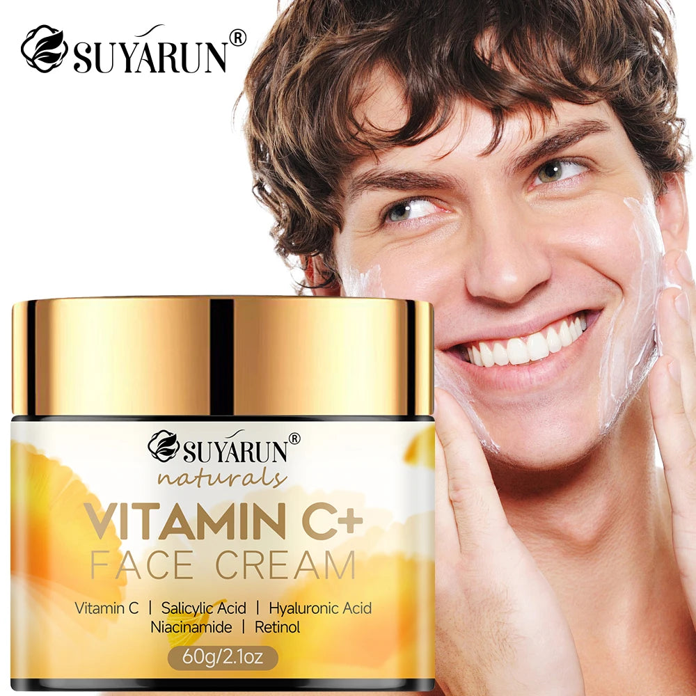 SUYARUN Hyaluronic Acid & Honey Vitamin C Face Cream - Brightening Anti-Aging Moisturizer, Hydrating Day/Night Cream for Skin. Oasis Select