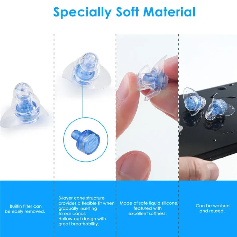 1 Pair Soft Silicone Noise Cancelling Earplugs Anti Noise Earplug For Concerts Sleeping Bar DJ Motor Sports Reusable Ear plugs Oasis Select