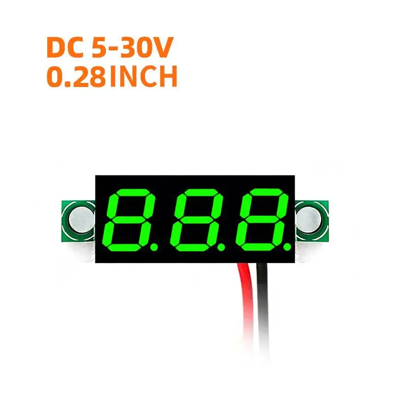 DC 5–30V Mini LED Digital Voltmeter | 0.28" Panel Voltage Meter