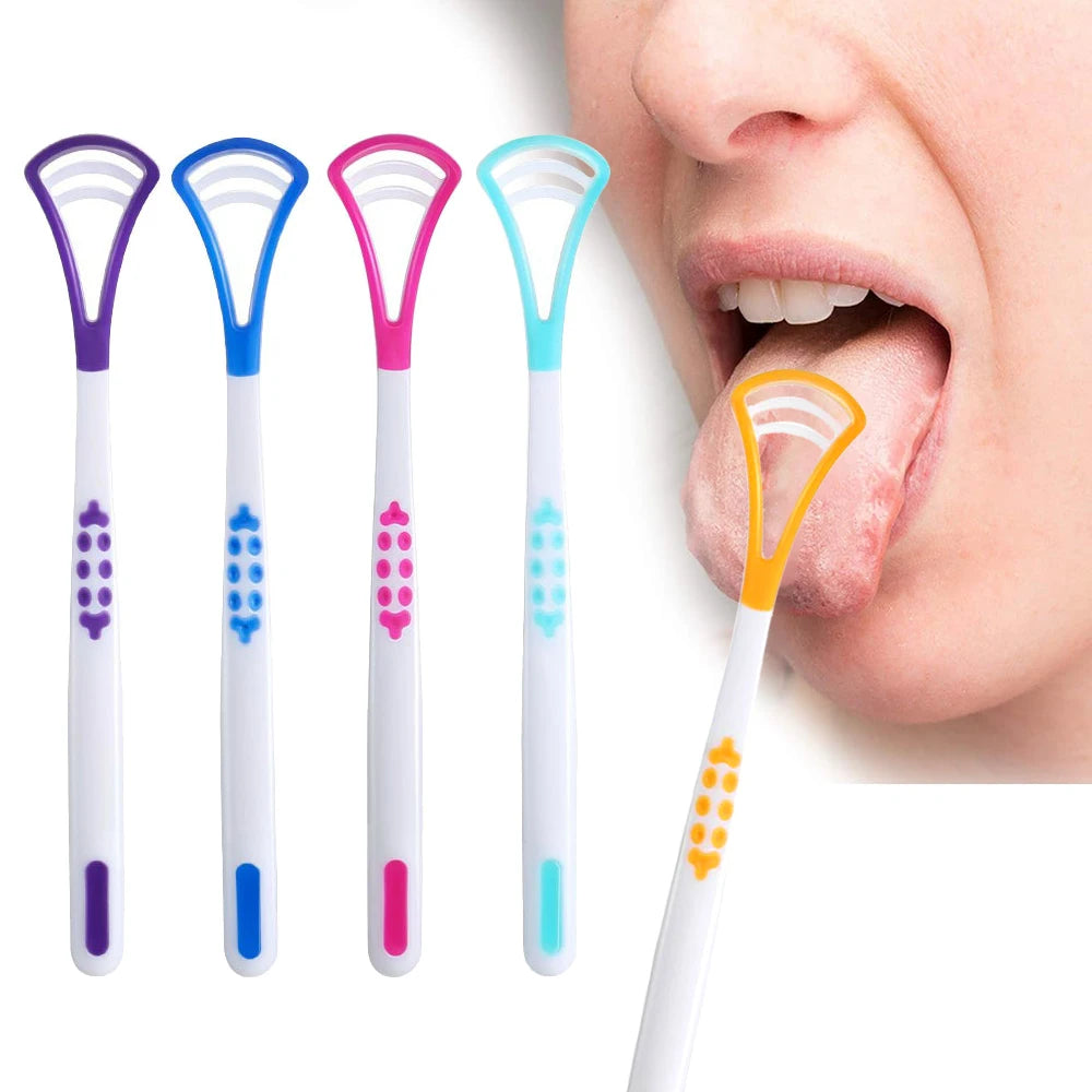 Tongue Scraper Tongue Cleaning Brush Care Plastic Tongue Scraper Travel Portable Freshen Breath Tongue Brush Cleaner for Oral Ca Oasis Select