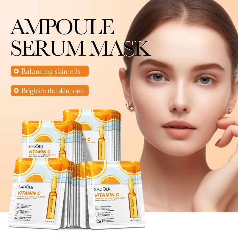 SADOER Vitamin C & Hyaluronic Acid Facial Mask 10-Pack