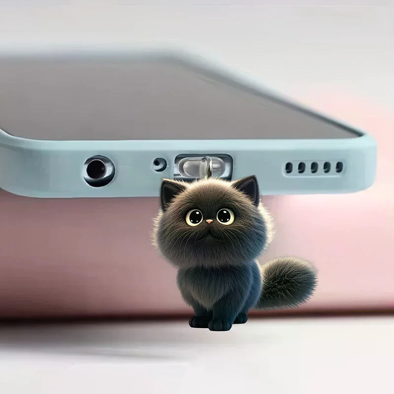 Cute Cat & Dog Type-C Dust Plug Charm Pendant