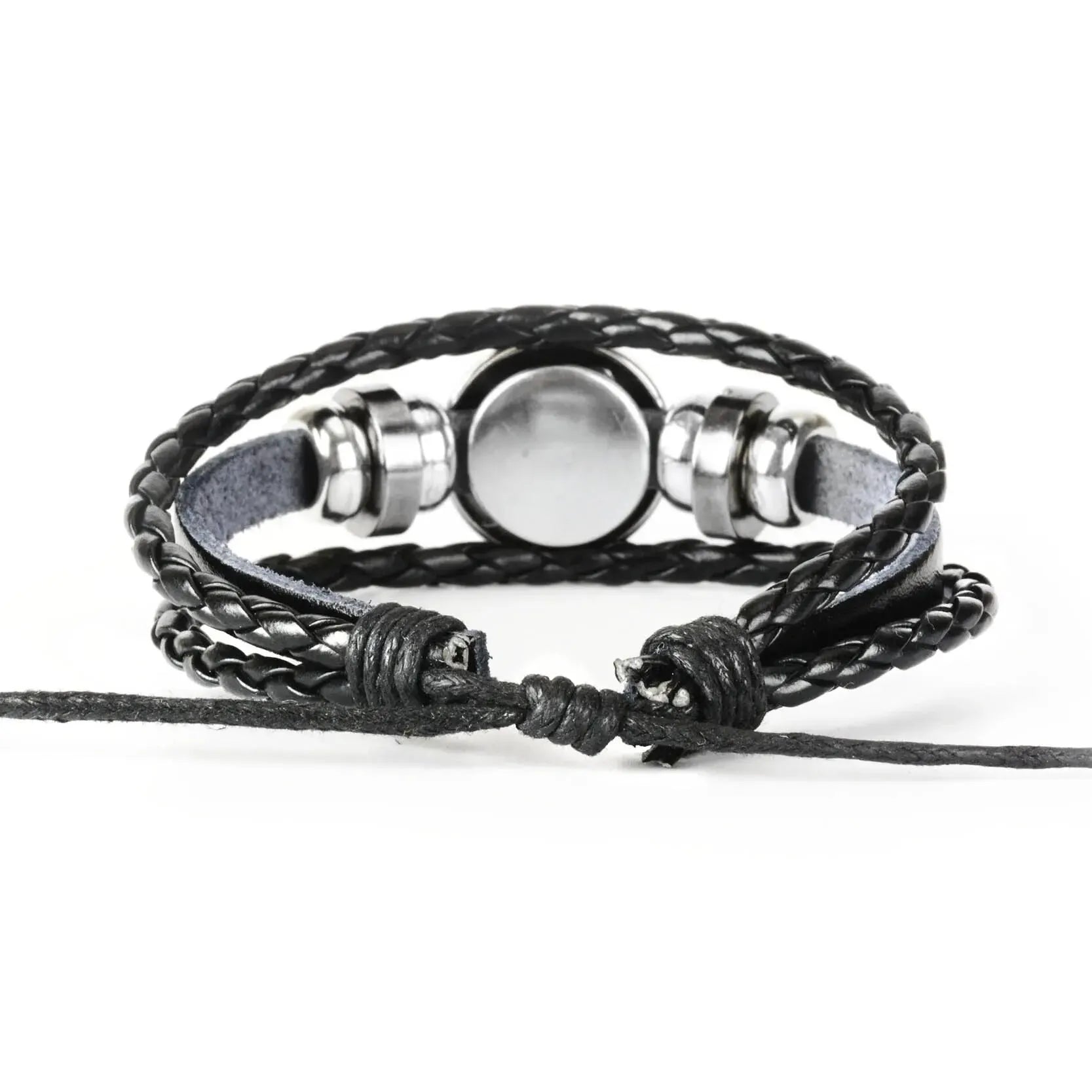 Zodiac Constellation Leather Bracelet – Glass Dome Charm Unisex