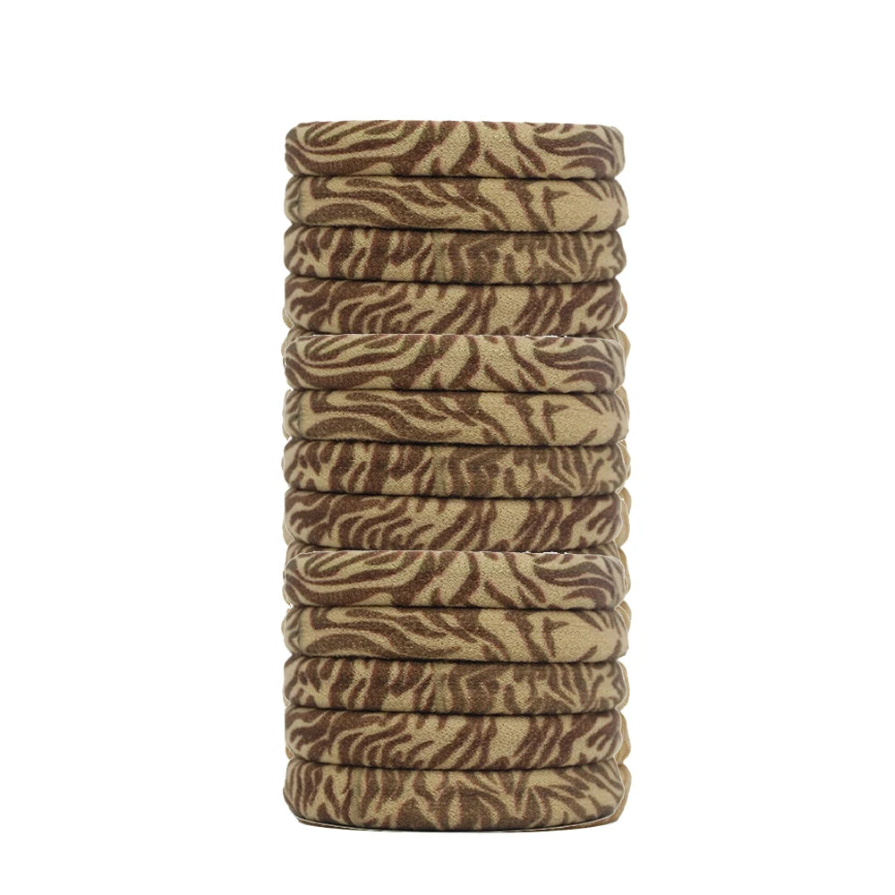 50pcs Seamless Elastic Hair Ties No Damage Ponytail Holders Leopard Animal Print Bands for Women Girls Thin Thick Hair Accessory Oasis Select D
