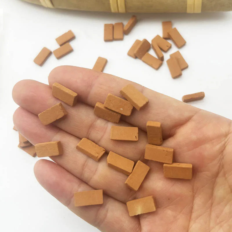 150/200 Pieces Mini Bricks For Landscaping Miniature Bricks Brick Wall Small Bricks For Dollhouse Garden Parts,1/35 Scale Oasis Select