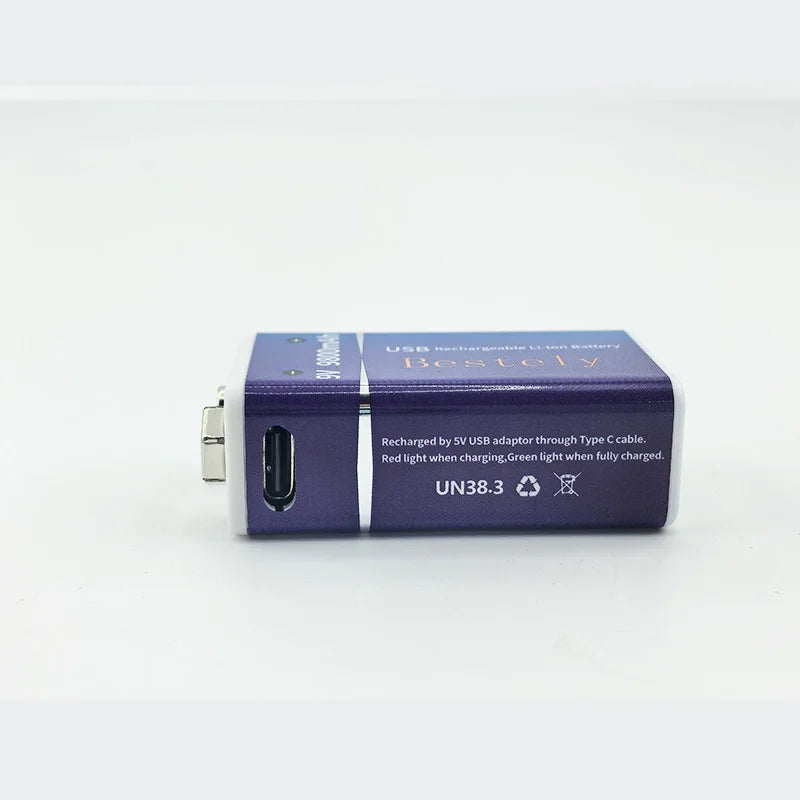 9V Rechargeable Li-ion Battery 9800mAh PP3 6F22 6LR61 006P USB Charging For Smoke Detector Alarm Microphone Toy Oasis Select
