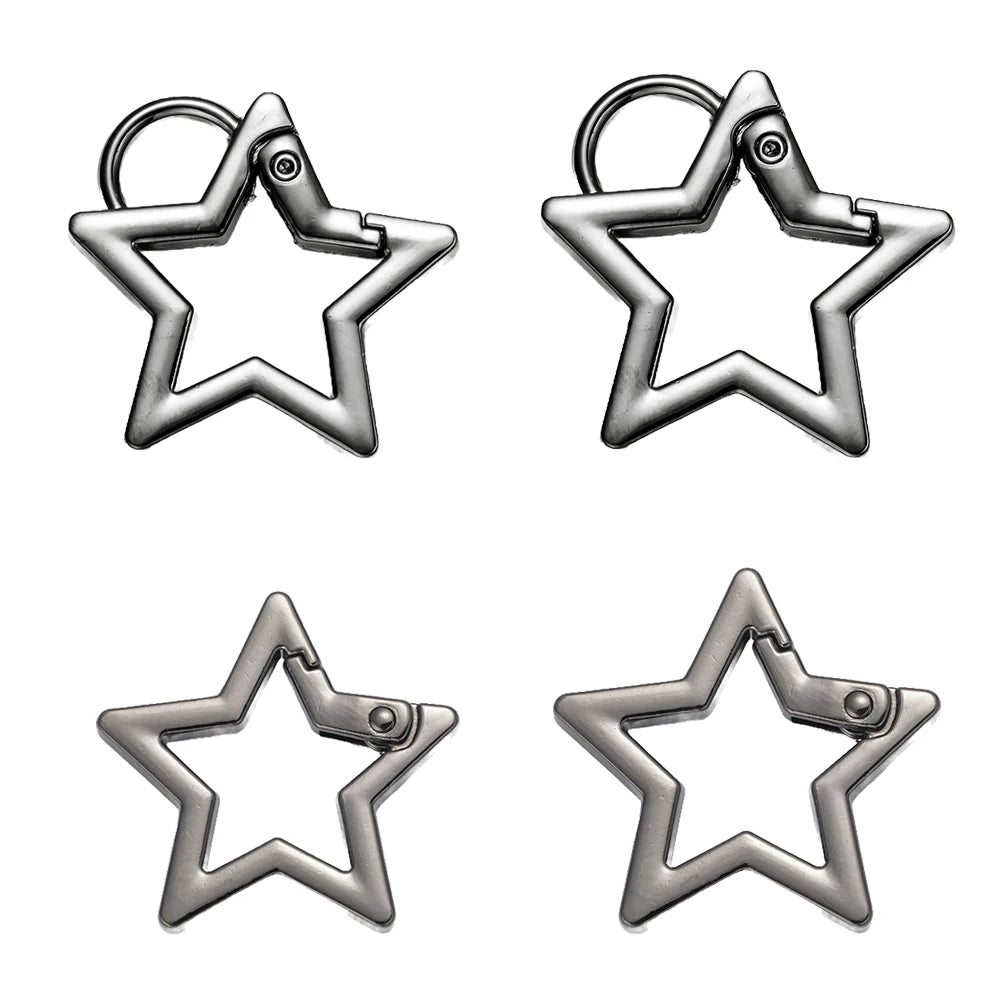 5pcs Star Small Carabiners Clips Metal Trigger Spring Rings Snap Hooks DIY Charms Accessory for Keychains Bag Purse Craft Making Oasis Select