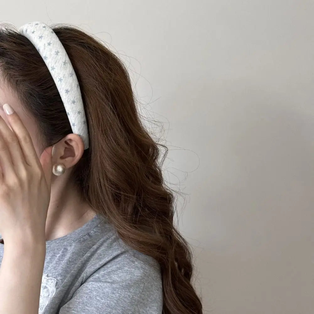New Polka Dots Headbands Stripes Star Pattern Hair Band Classic Dot Point Grey Series Female Headwear Girl Oasis Select