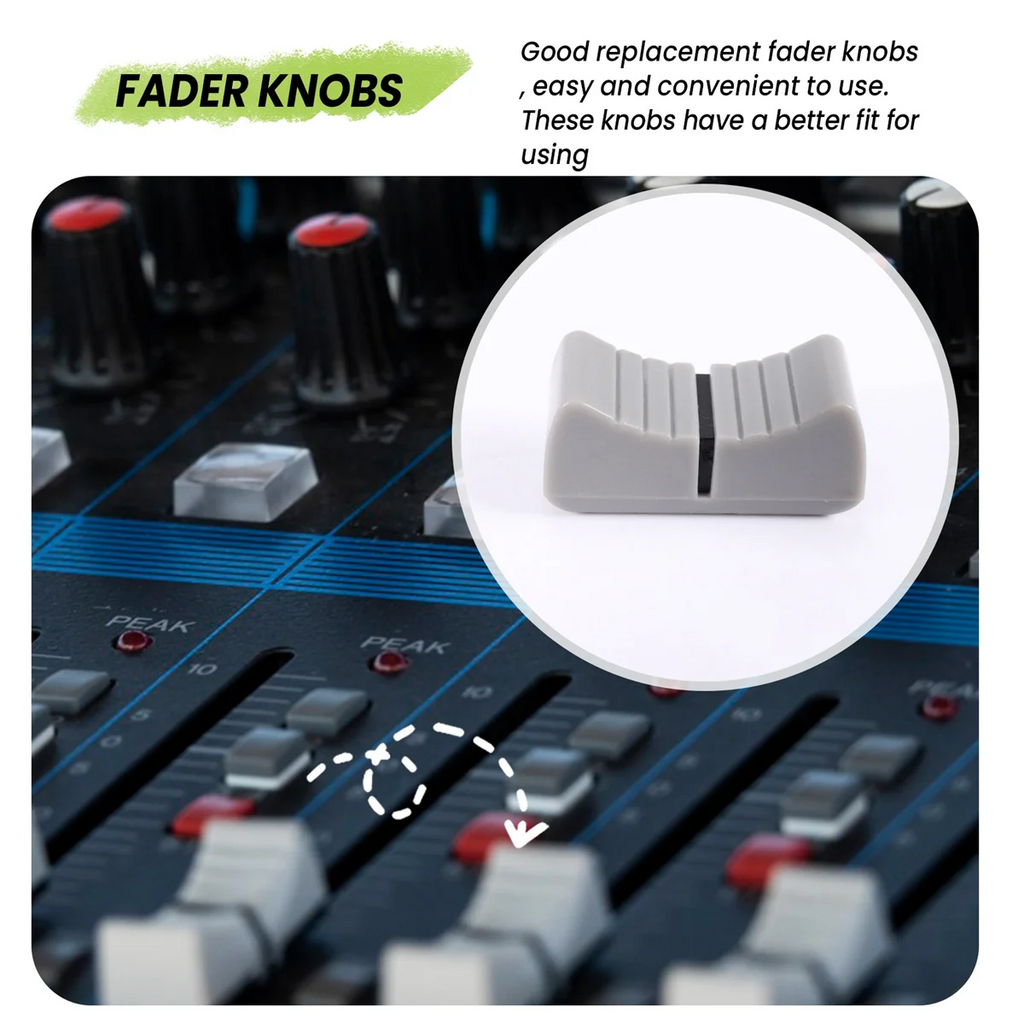 20Pcs 24mmx11mmx10mm Console Mixer Slider Fader Knobs Replacement for Potentiometer Gray Knob Black Mark Oasis Select