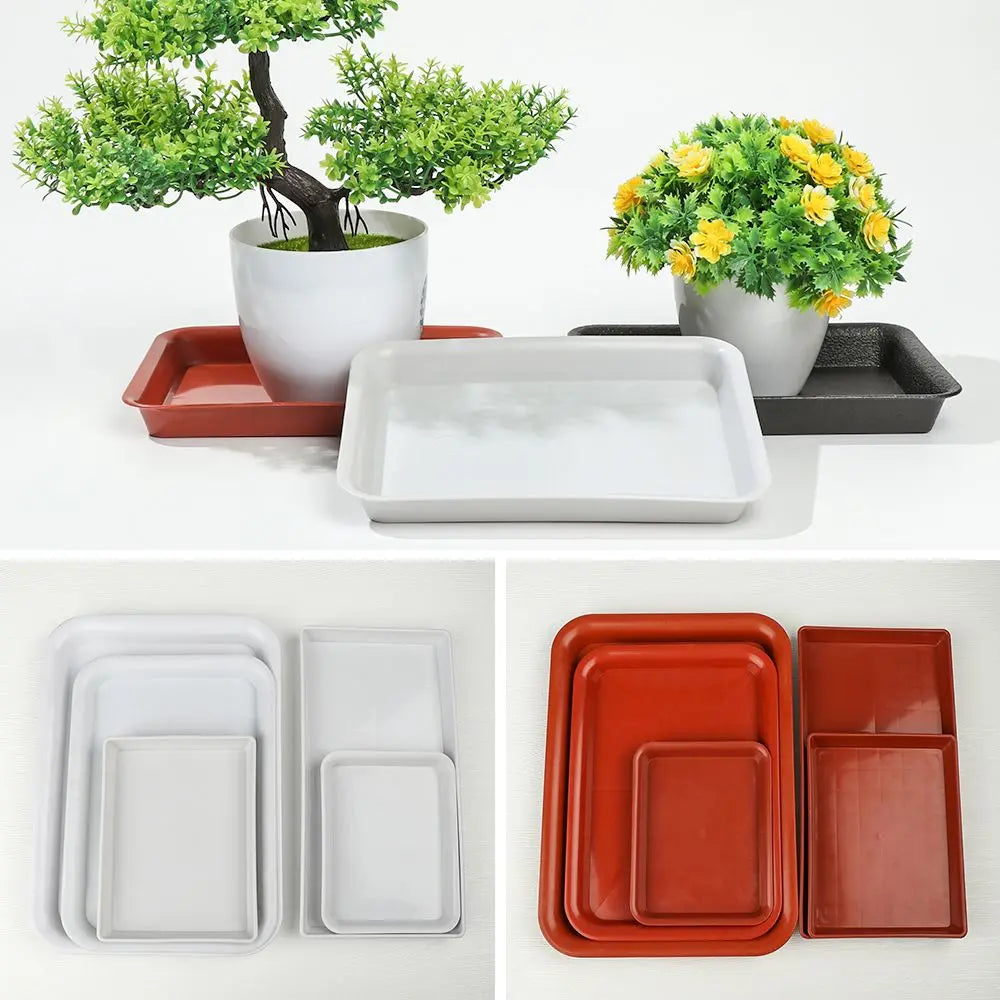 1PC Saucers Indoor Outdoor Flower Pot Plant Saucer Drip Trays Plastic Tray Rectangle Oasis Select