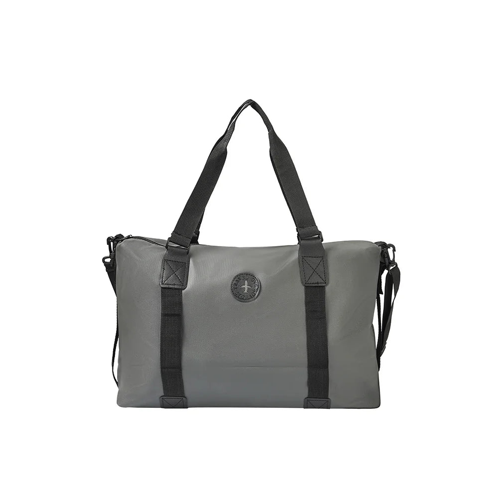 Waterproof Oxford Travel Duffel Bag, Large Capacity Wet Dry Gym Bag with Luggage Sleeve, Crossbody Handheld for Short Trips Oasis Select Gray