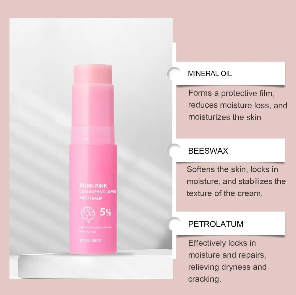 PDRN Pink Collagen Multi Balm, Fine Line Smoothing Skin Deep Hydrating & Plumping Moisturizer, Lightweight Serum Oasis Select