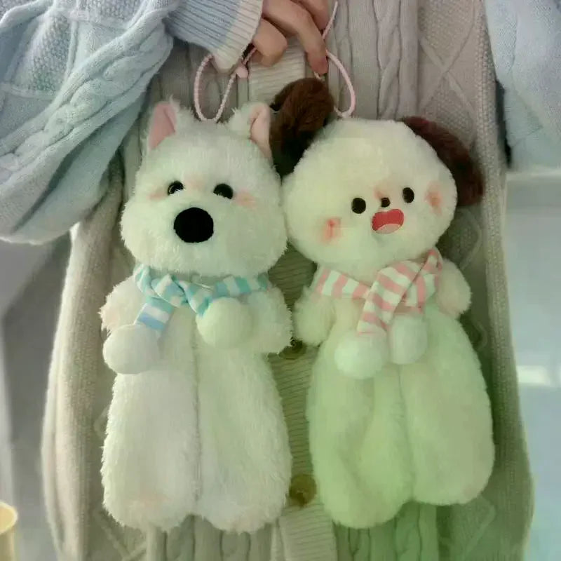 Cute Cartoon Plush Western Highland Dog Pencil Case Kawaii Plush Animal Doll Bag Multifunctional Large Capacity Stationery Bag Oasis Select
