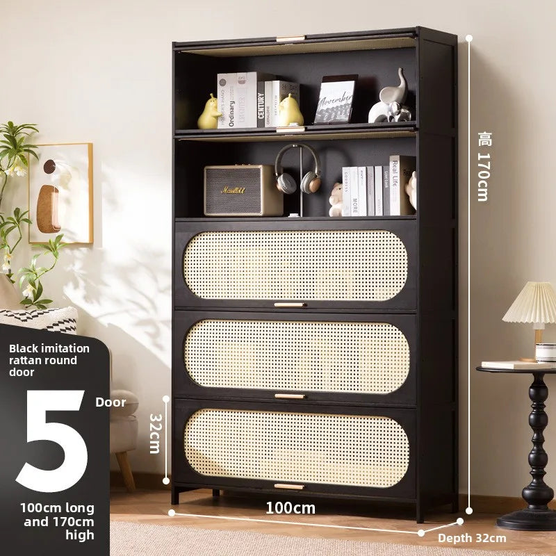 Bookcase living room 2024 new locker glass door display case modern simple multi-layer bookshelf storage locker Oasis Select 100 long five doors