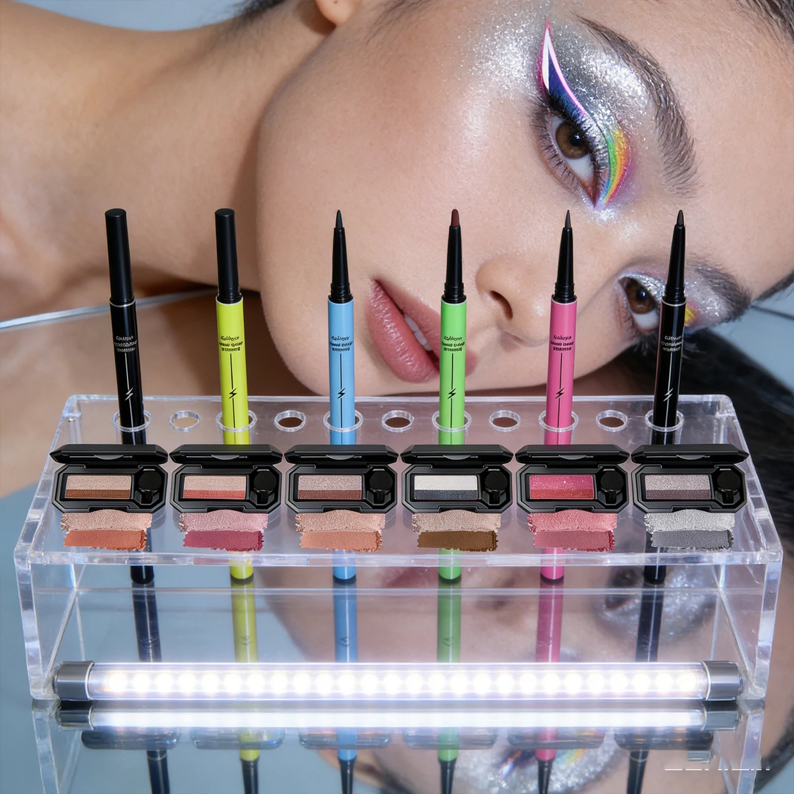 Eyeshadow Palette & Waterproof Eyeliner Set – 8+ Shades Eye Makeup Kit Oasis Select