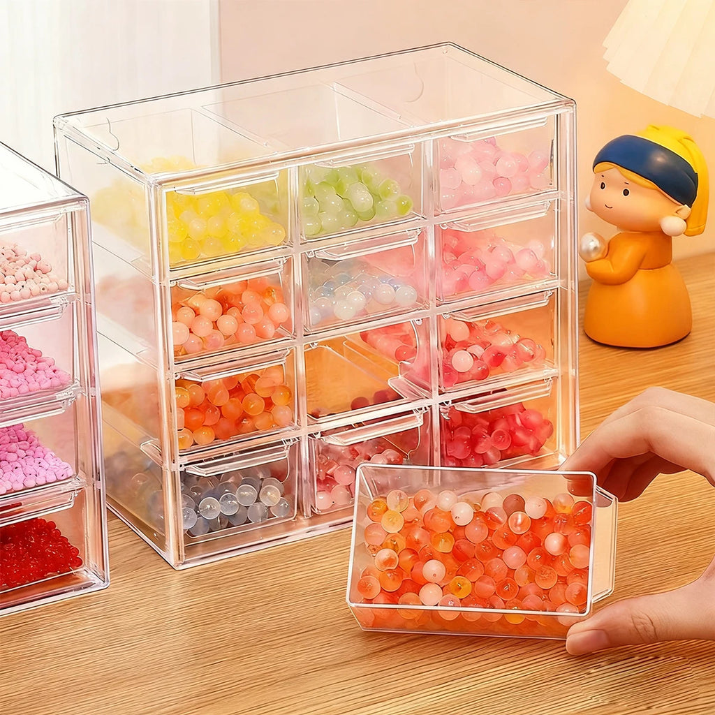 1pc drawer style 6-grid/9-grid/12 grid bracelet jewelry storage box desktop jewelry stationery lipstick dustproof storage box Oasis Select